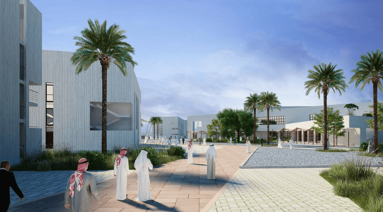 Qabas Construction site with workers in safety gear